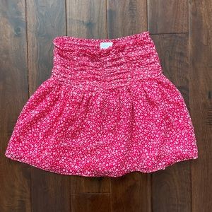 Red Ruffle Mini Skirt